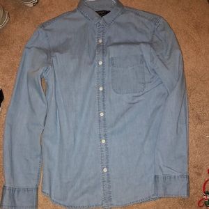 Light blue denim button up